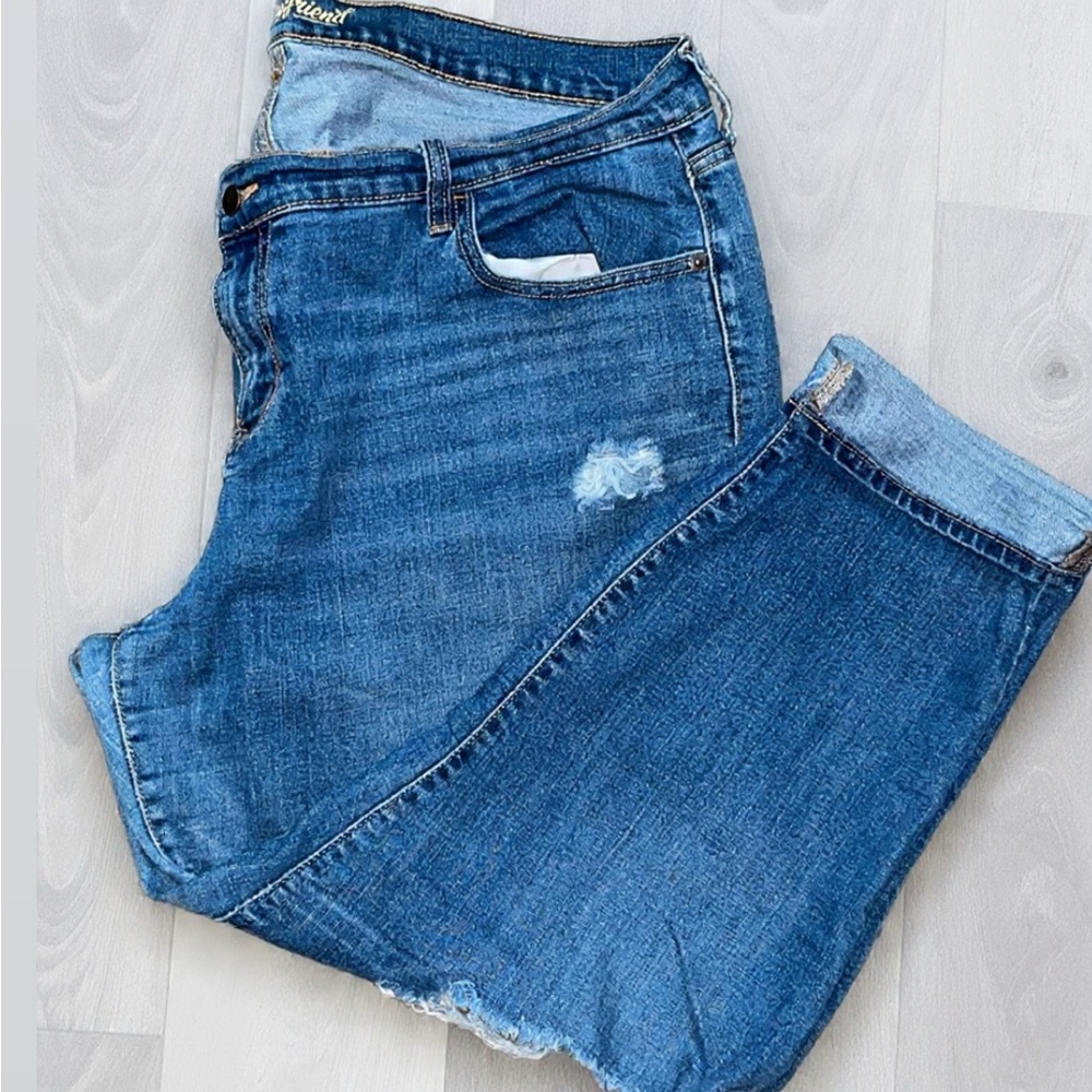 Old Navy Distressed Blue Boyfriend Jeans